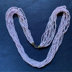 Lavender Seed Bead 12 Strand Necklace 30”